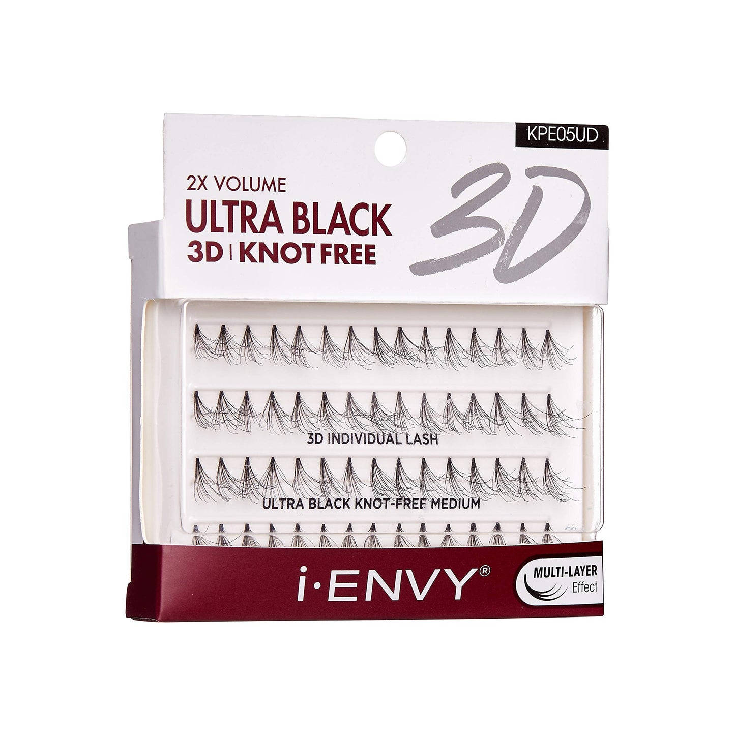 iENVY 3D Individual Lash Knot Free Ultra Black 2X Volume (3 Pack Medium) Beauty & Personal Care i•ENVY
