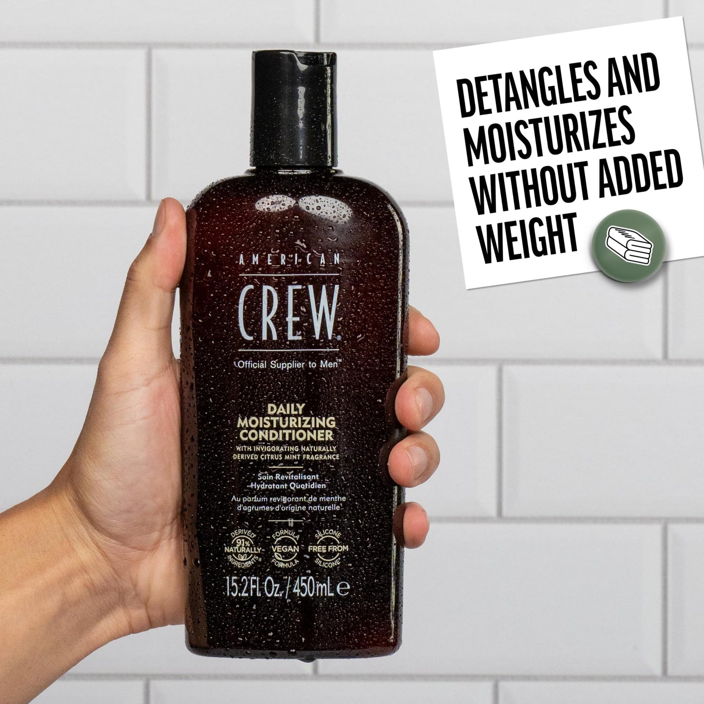 American Crew Conditioner for Men, Daily Moisturizer, Naturally Derived, Vegan Formula, Citrus Mint Fragrance, 3.3 Fl Oz Beauty and Personal Care AMERICAN CREW