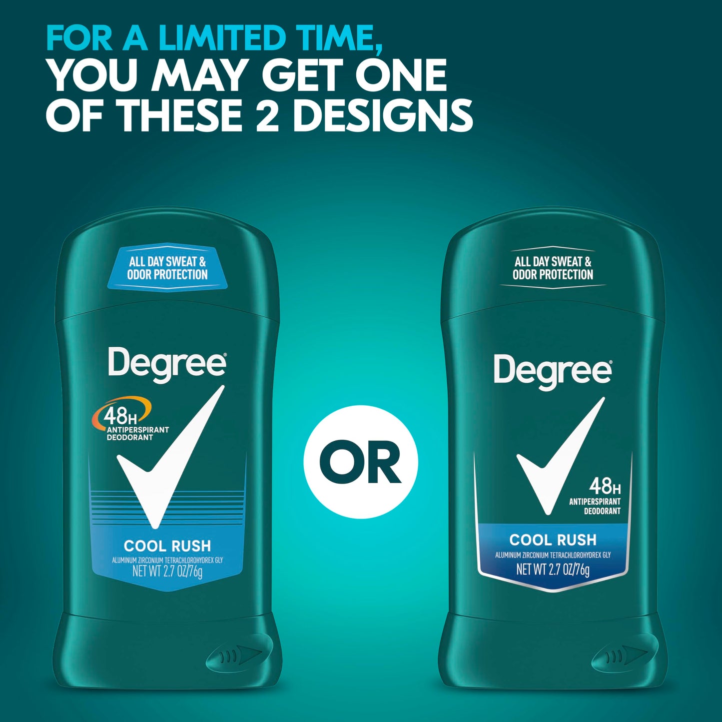 Degree Men Original Antiperspirant Deodorant Cool Rush 48-Hour Sweat & Odor Protection Antiperspirant For Men 2.6 oz Beauty and Personal Care Degree