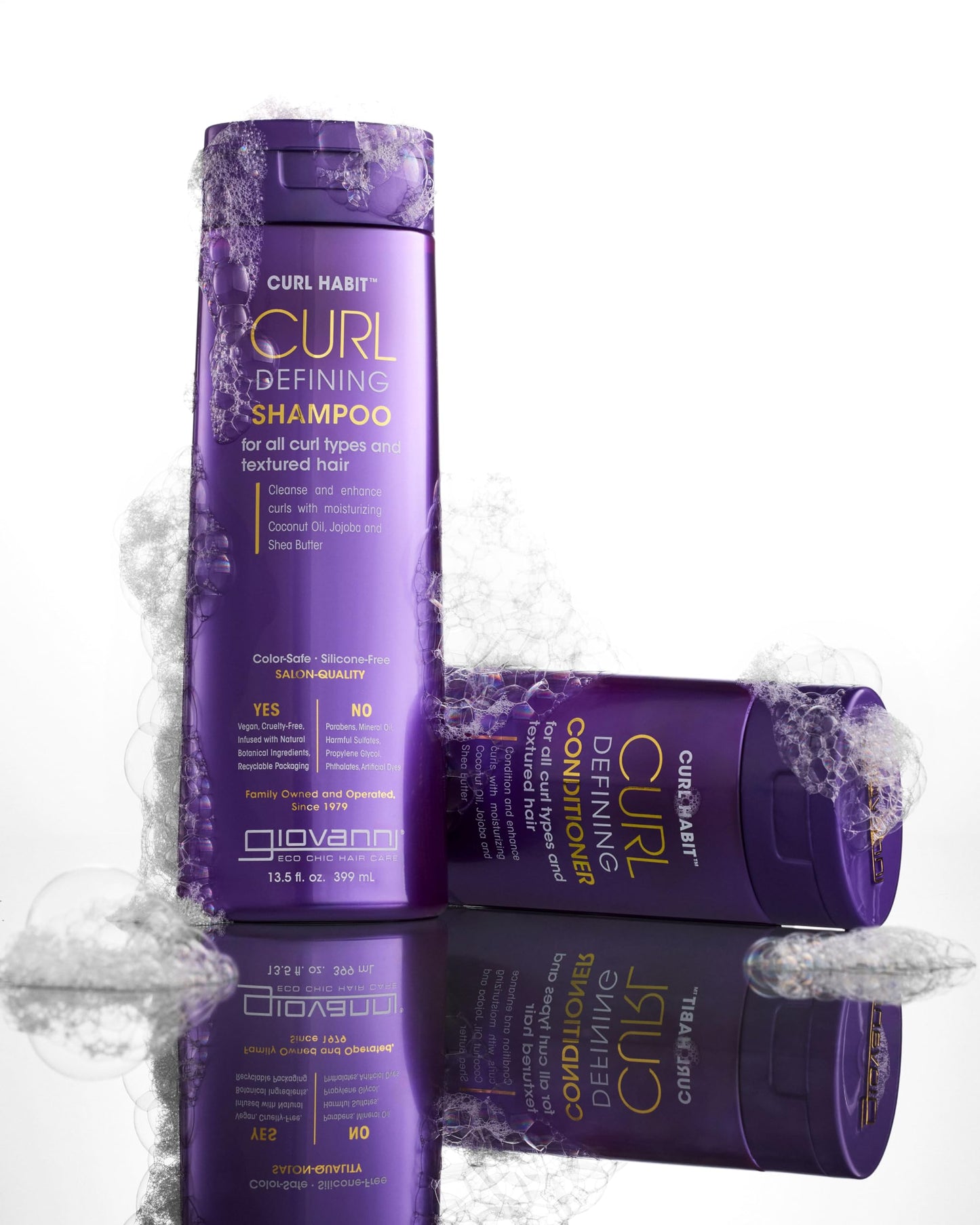 GIOVANNI Curl Habit Trio - Curly Hair Shampoo, Conditioner, & Mousse, Foaming Texture for Curls & Wavy Hair, Enhance Curls with Coconut Oil, Jojoba Beauty & Personal Care GIOVANNI