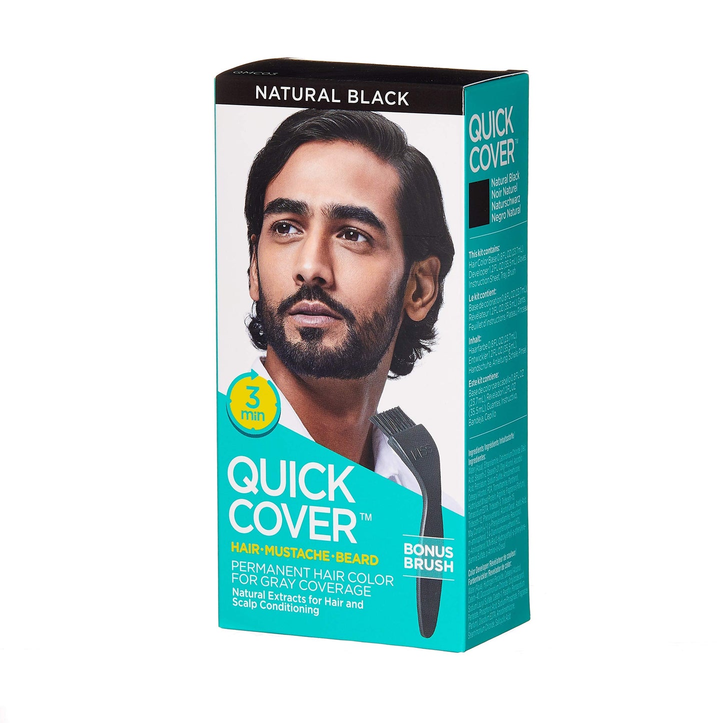 KISS Quick Cover for Men Permanent Hair Color Mustache Beard QMC (Natural Black) Beauty & Personal Care KISS