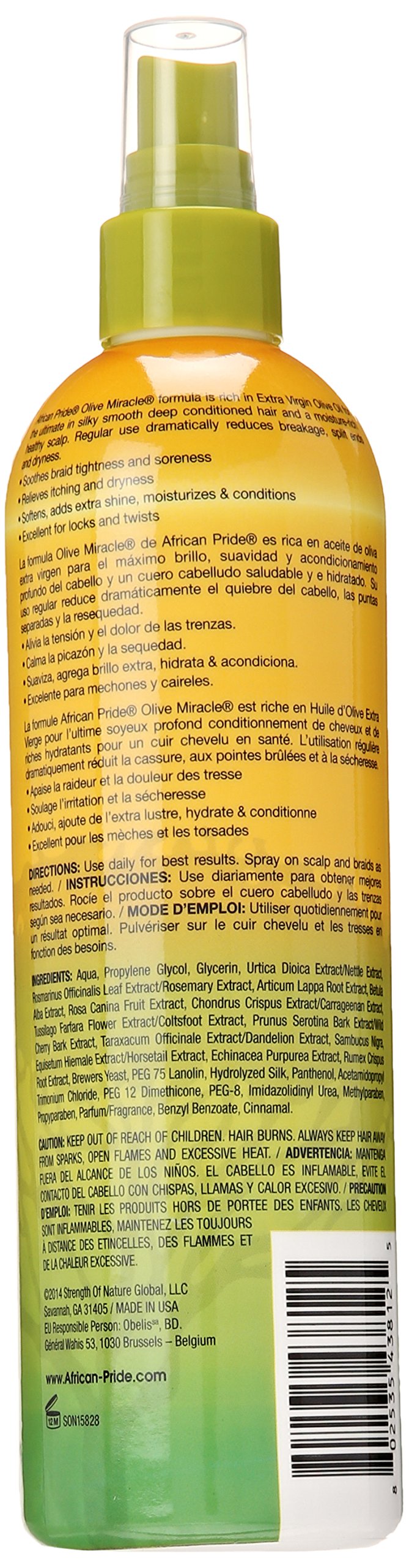 AFRICAN PRIDE Olive Miracle Braid Sheen Spray 12 Oz (438125) Beauty & Personal Care African Pride