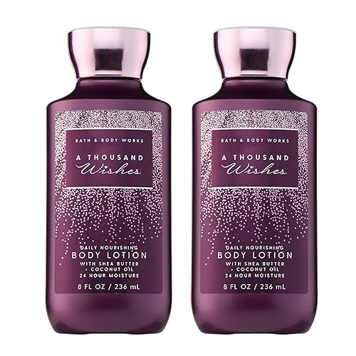 Bath & Body Works A Thousand Wishes Body Lotion, Lightweight Daily Moisturizer with Shea Butter & Coconut Oil, Sparkling Prosecco & Peony Scent, 8 fl Beauty & Personal Care Bath & Body Works