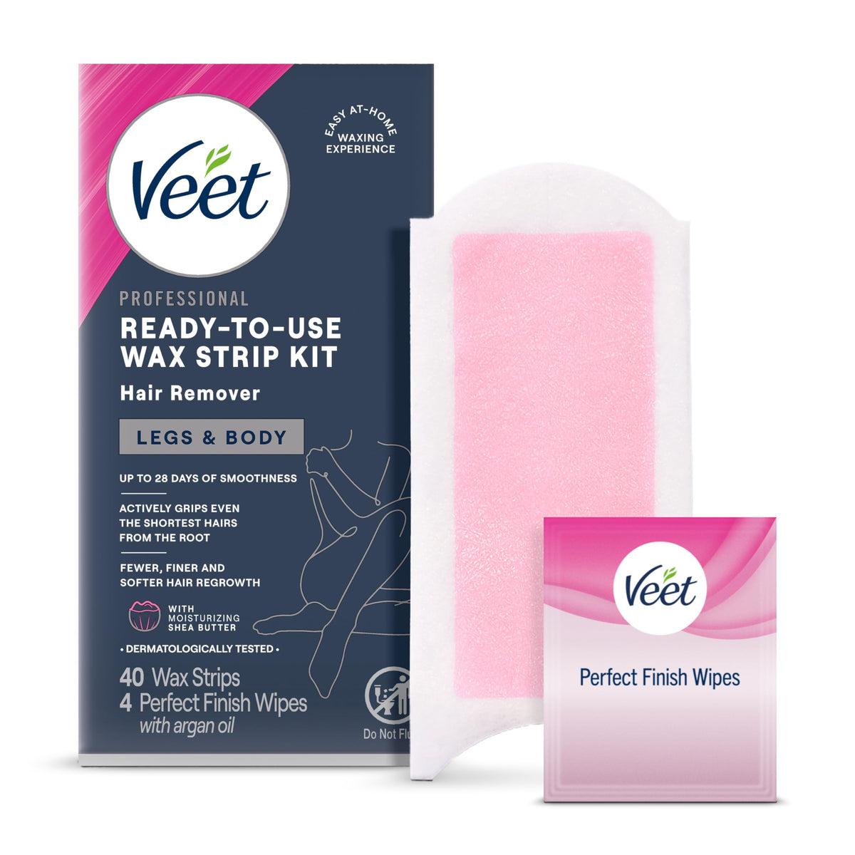 VEET Sugar Wax Strips For Women's Body Hair Removal, Bikini Hair Removal Kit, Pubic, Dermatologically Tested For Body & Intimate Areas, 40ct Wax Beauty & Personal Care Veet