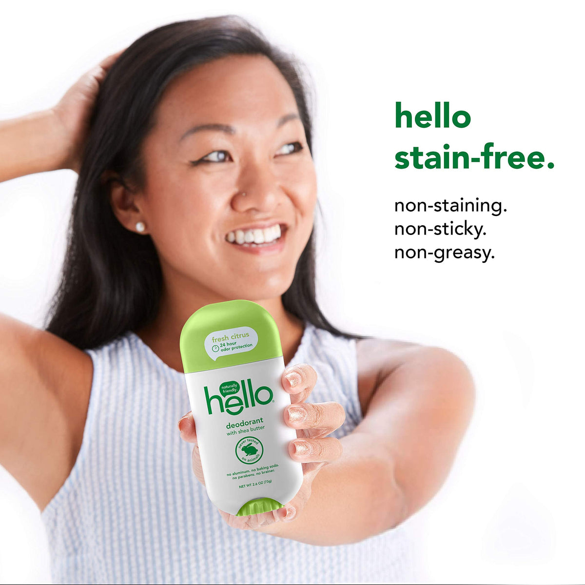 hello Shea Butter Fresh Citrus Deodorant for Women and Men, Aluminum Free, Baking Soda Free, Parabens Free, 24 Hour Protection, 2.6 Ounce (Pack of 3) Beauty and Personal Care hello