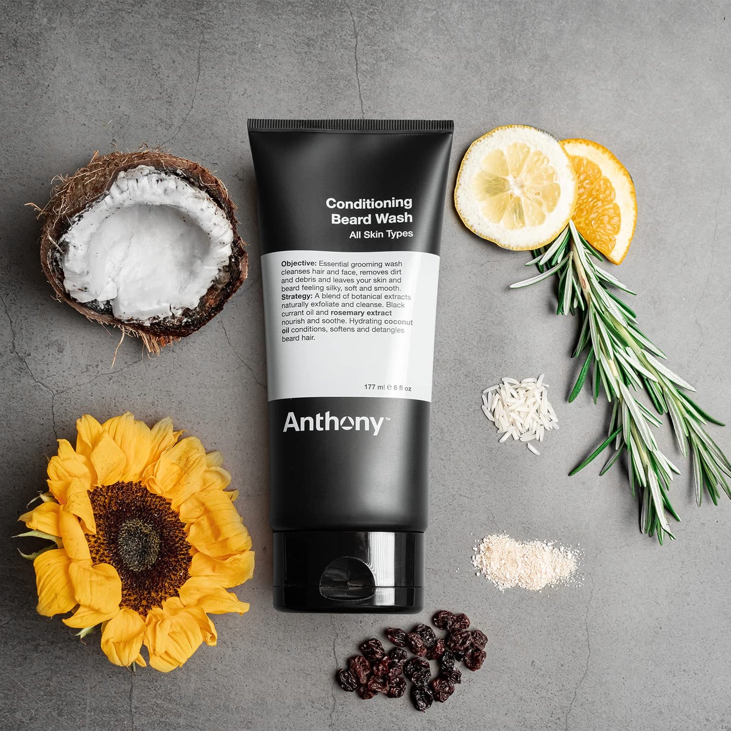 Anthony Conditioning Beard Wash, 6 Fl Oz, Contains Botanical and Rosemary Extracts, Black Currant and Coconut Oils, Cleanses, Hydrates, Softens, Beauty & Personal Care Anthony