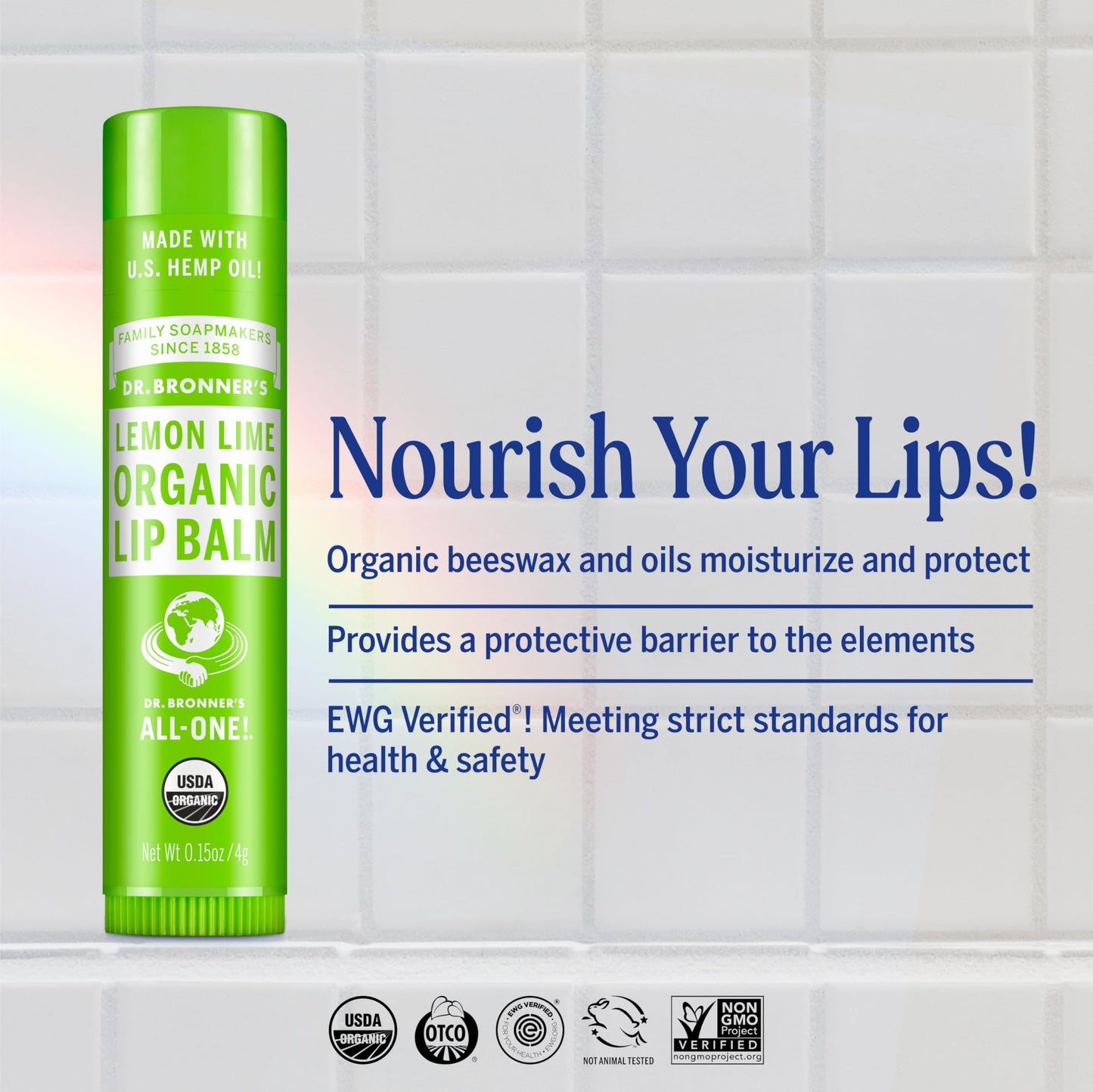 Dr. Bronner’s Organic Lip Balm 6-Pack (.15oz) Natural, Moisturizinging, Petroleum-Free Lip Balm with Beeswax & Avocado Oil for Dry Lips, Men & Women Beauty and Personal Care Dr. Bronner's