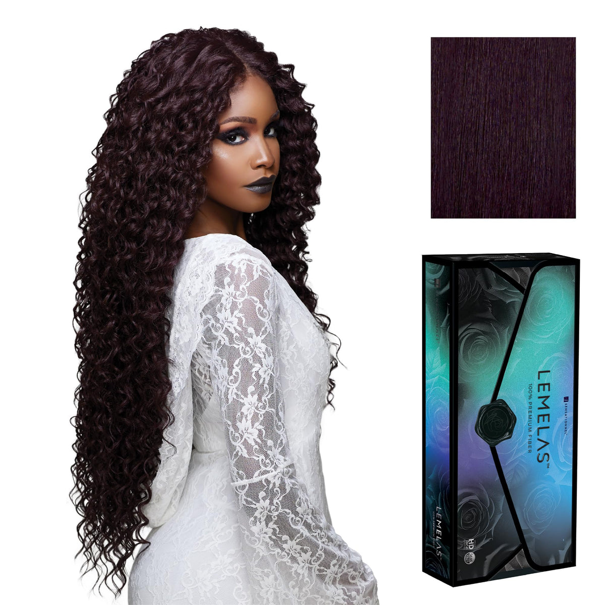 Sensationnel Lemelas LaceWig-Lunarae 13x3, SHADOWPLUM