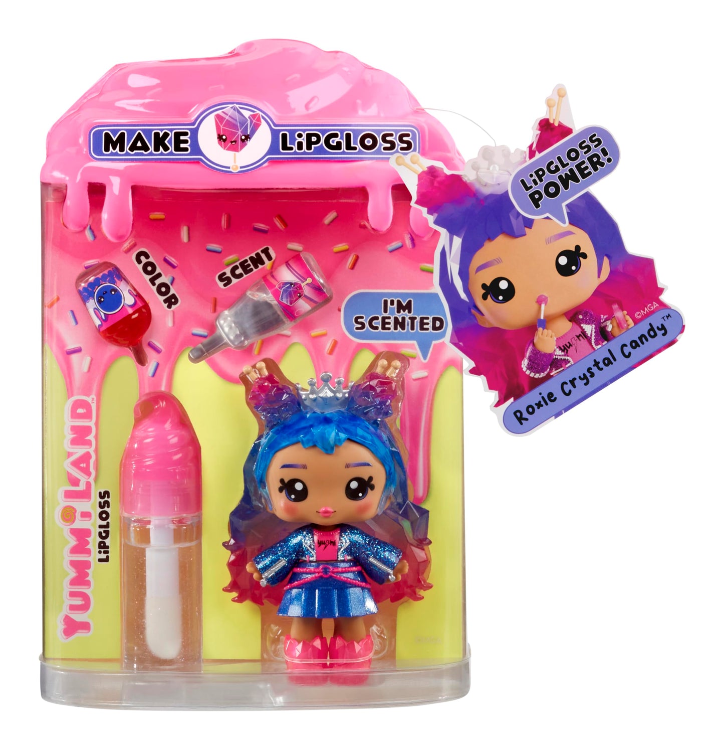 Yummiland Lip Gloss Doll - Roxie Crystal Candy, with DIY Lip Gloss Kit, Ages 4+ Beauty & Personal Care Yummiland