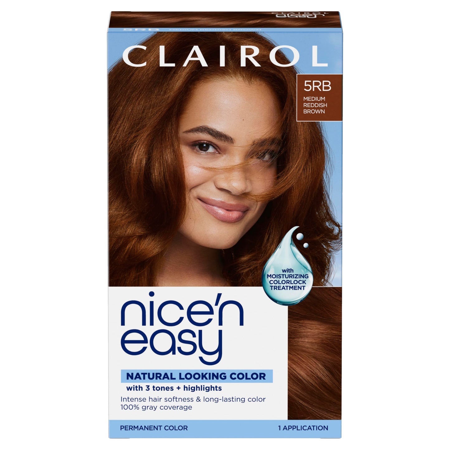 Clairol Nice'n Easy Permanent Hair Dye, 5RB Medium Reddish Brown | 100% Gray Coverage | Long?Lasting, Natural?Looking Color & Shine | Pack of 1 Beauty & Personal Care Clairol