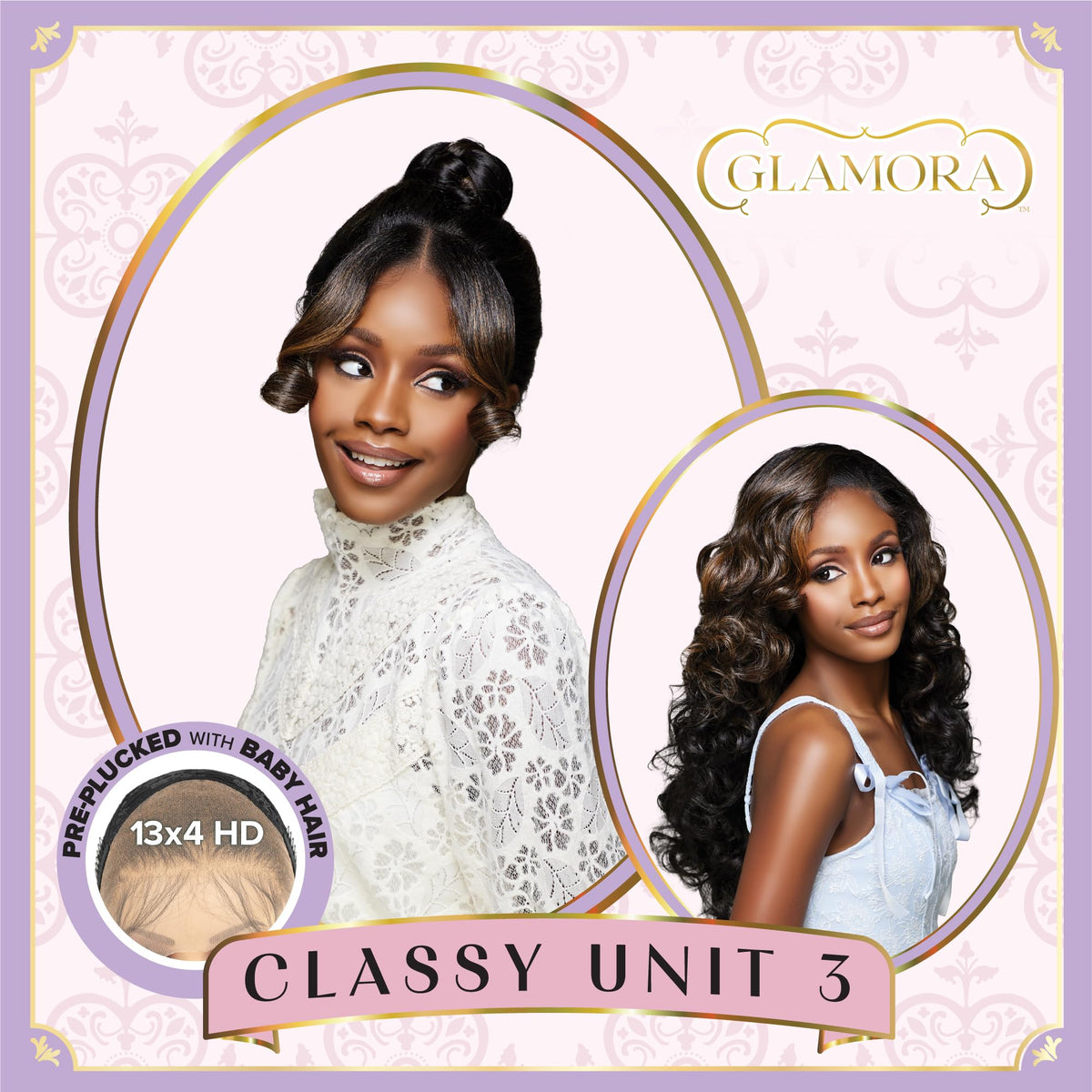 Sensationnel Glamora Lace Front Wig-Classy Unit 3, 1B OFFBLACK