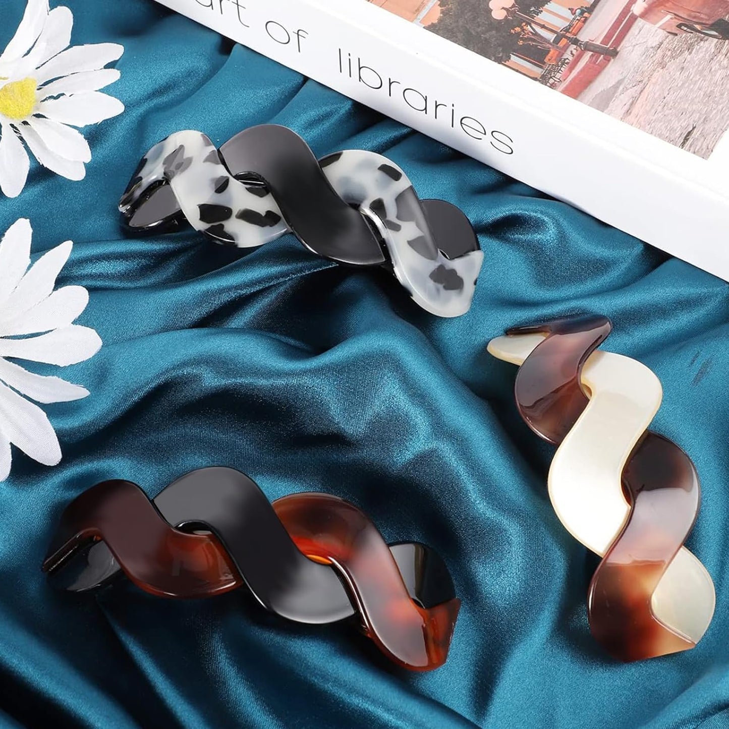 Mistofu Hair Clips (3 Count) - Large Hair Barrettes for Thick Hair - 3pcs Elegant French Barrettes Retro Hair Accessories for Women Daily Wear Beauty & Personal Care Mistofu