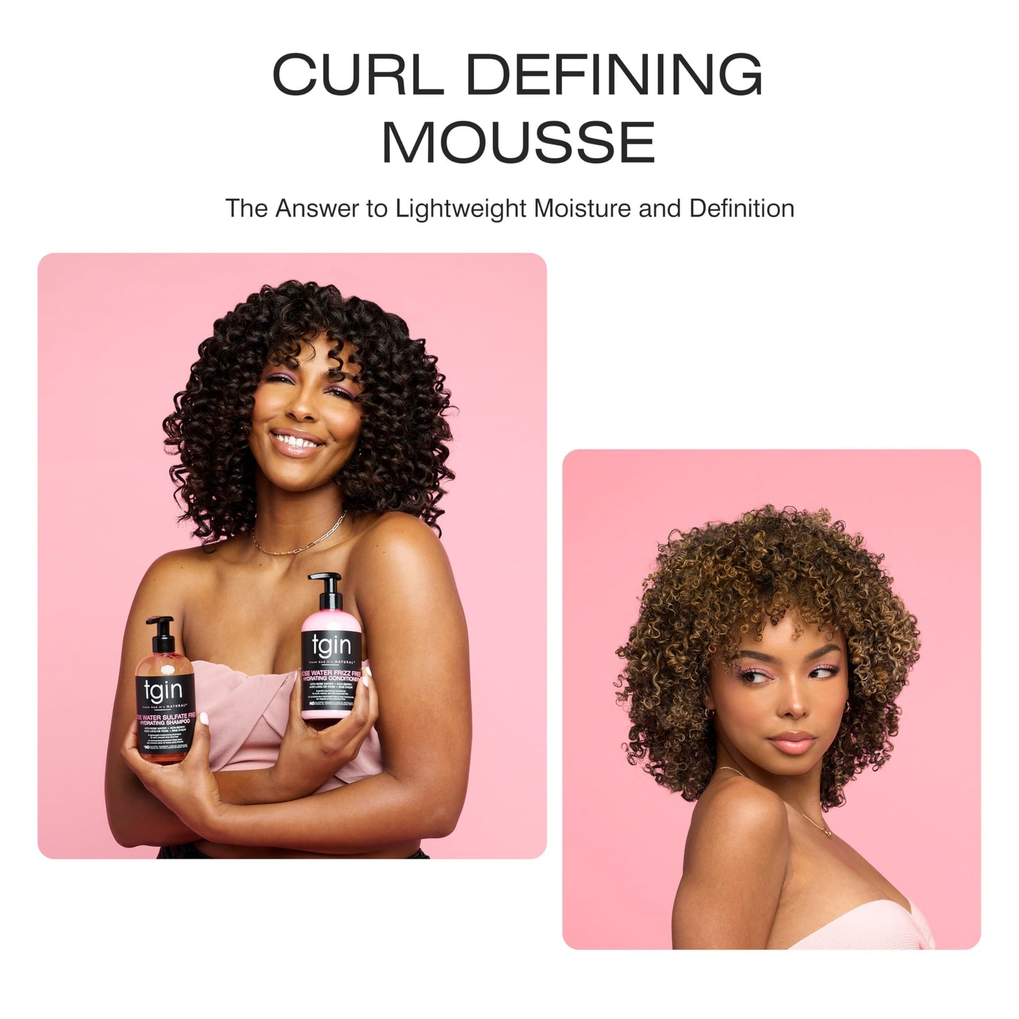 tgin Rose Water Curl Defining Mousse - Curly Hair Products with Lightweight Hold - Moisturizes and Defines Waves Without Crunch - Hair Mousse Without Beauty & Personal Care Thank God It's Natural