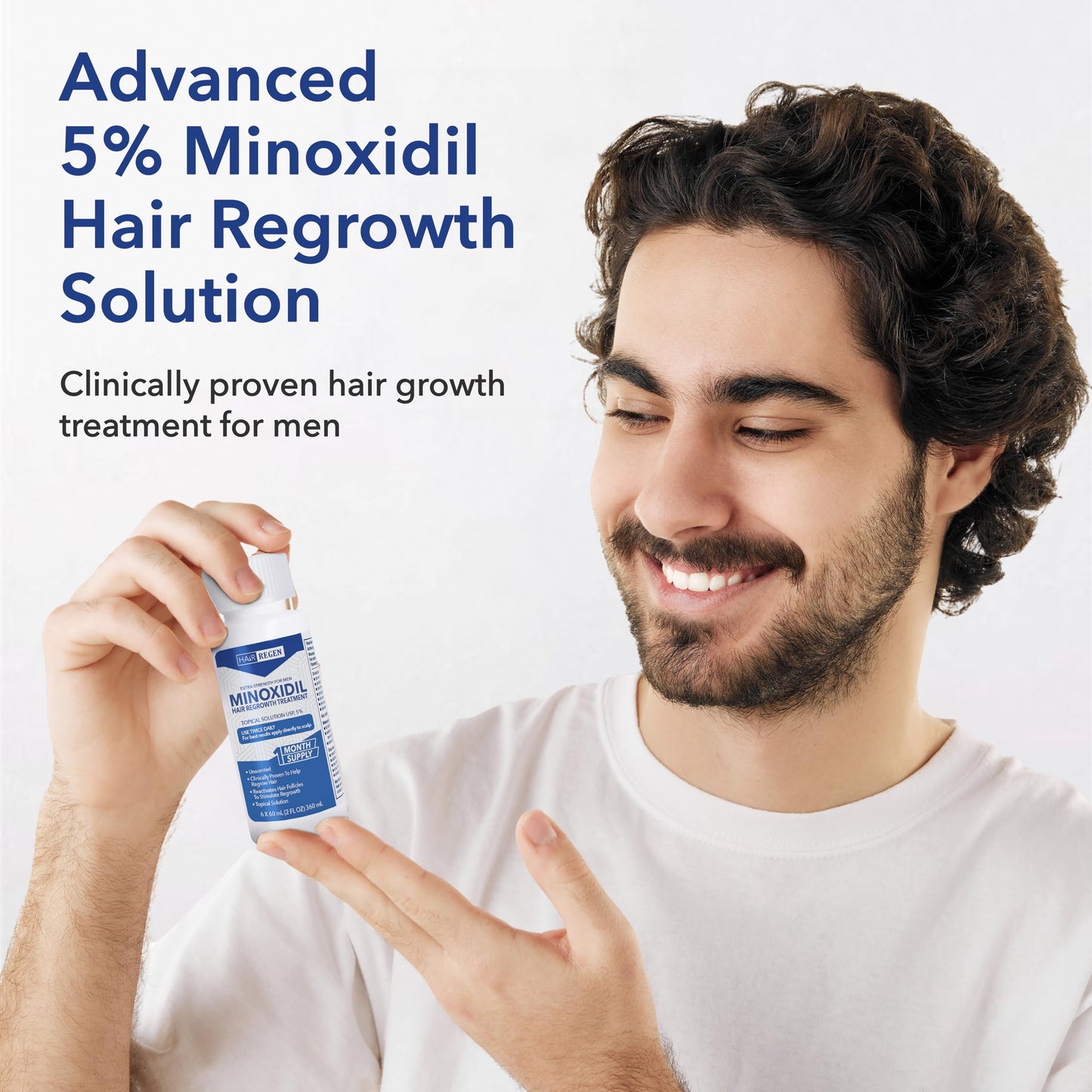 Hair Regen Liquid Minoxidil for Men 5% - Advanced Topical Solution for Regrowth - Growth Treatment for Men Hair Loss 6-Pack as 6-Month Supply Kit Beauty and Personal Care Hair Regen