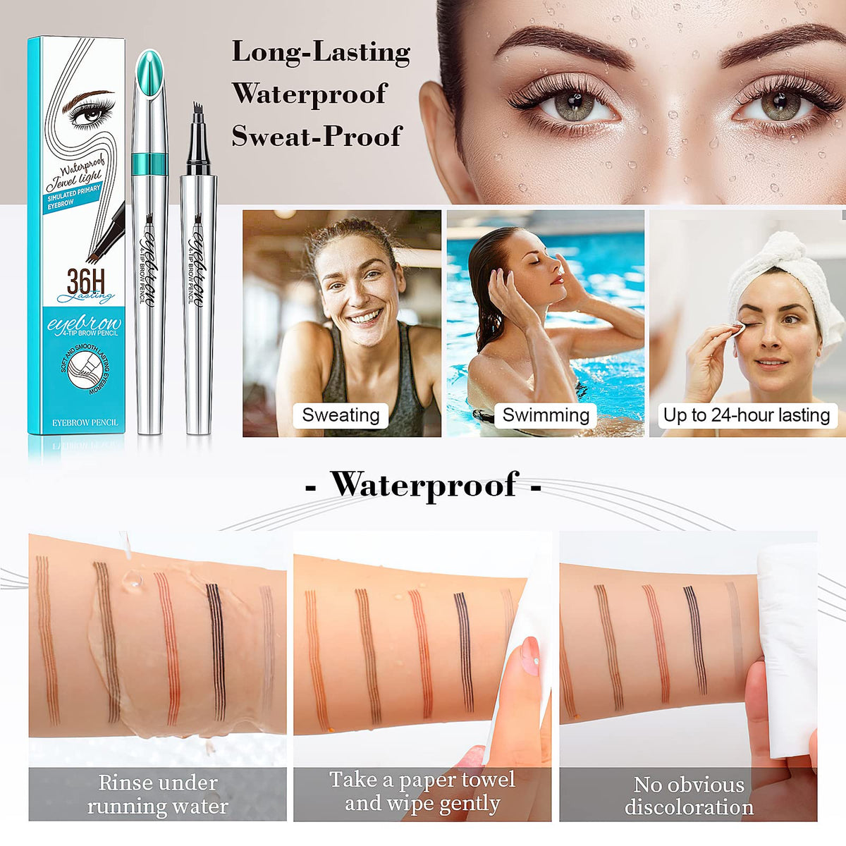 4 Point Brow Pen Lift & Snatch Eyebrow Makeup Long-Lasting Light Brown
