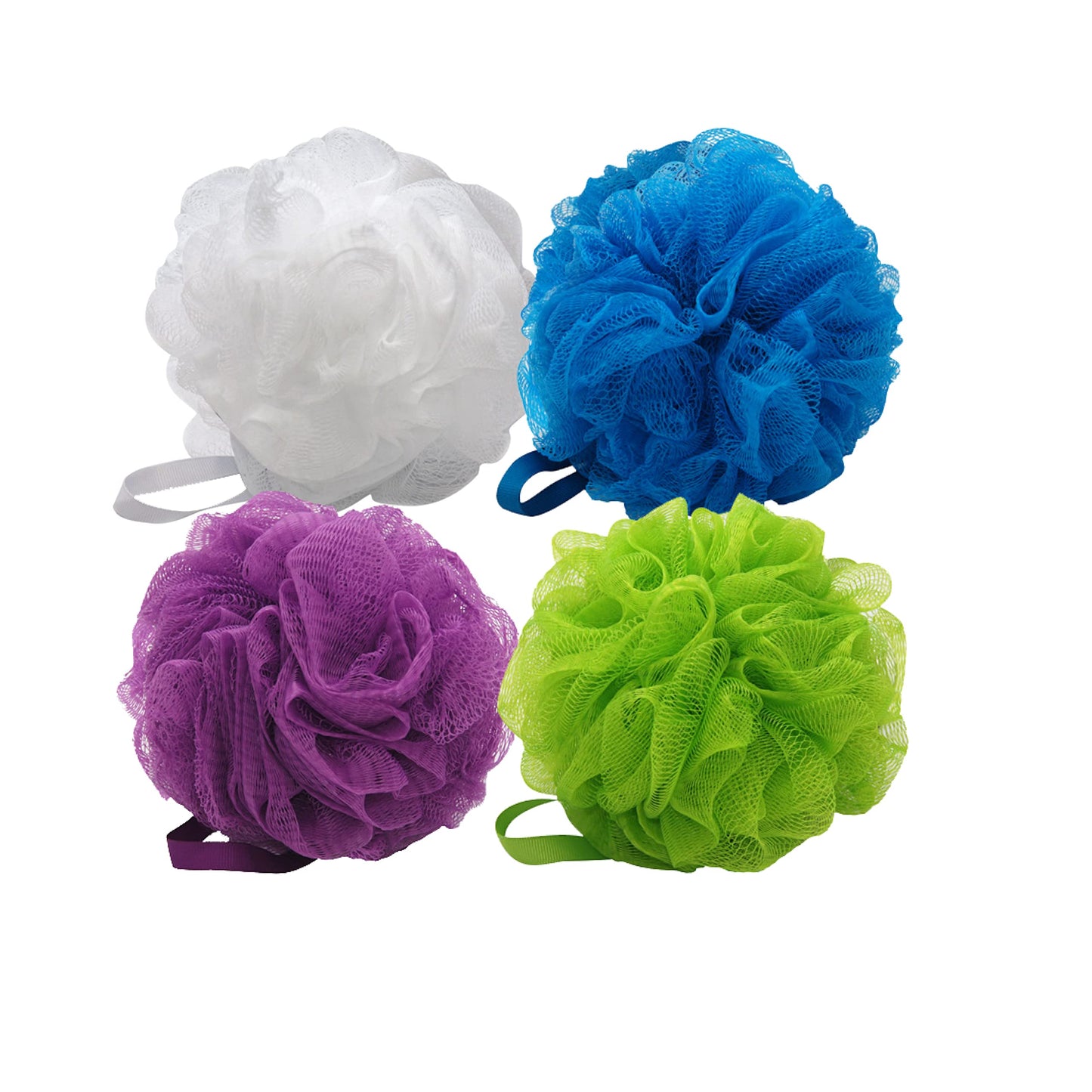 Aquasentials Mesh Pouf Bath Sponge (4 Pack) (Multi-Color) Beauty & Personal Care Aquasentials