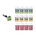 Lip Naturals Assorted Mini Lip Balms with Sunscreen (SPF-15) & Keychain - 12 Count, 3 Flavors: Tea Tree Mint, Vanilla Bean, Bing Cherry (0.10oz/3g Beauty & Personal Care LIP NATURALS