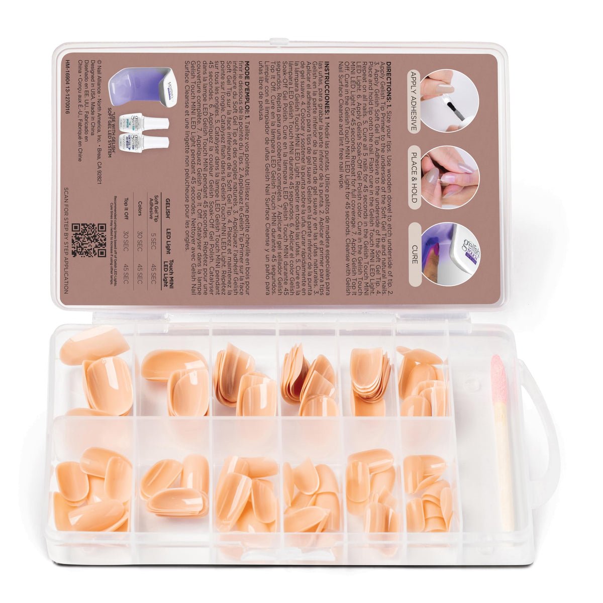 Gelish Nude Soft Gel™ Tips Press on Nails Extension - Nude Short Round, 120 Count