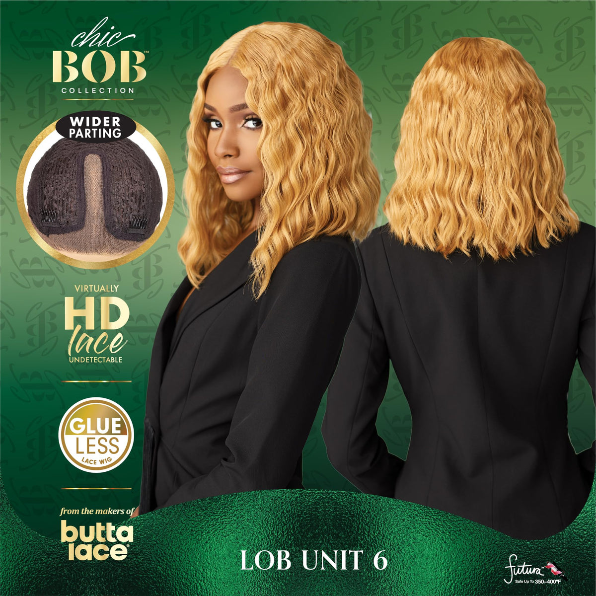 Sensationnel Chicbob Lace Frontwig-Lob Unit 6, DEEPCHARCOAL