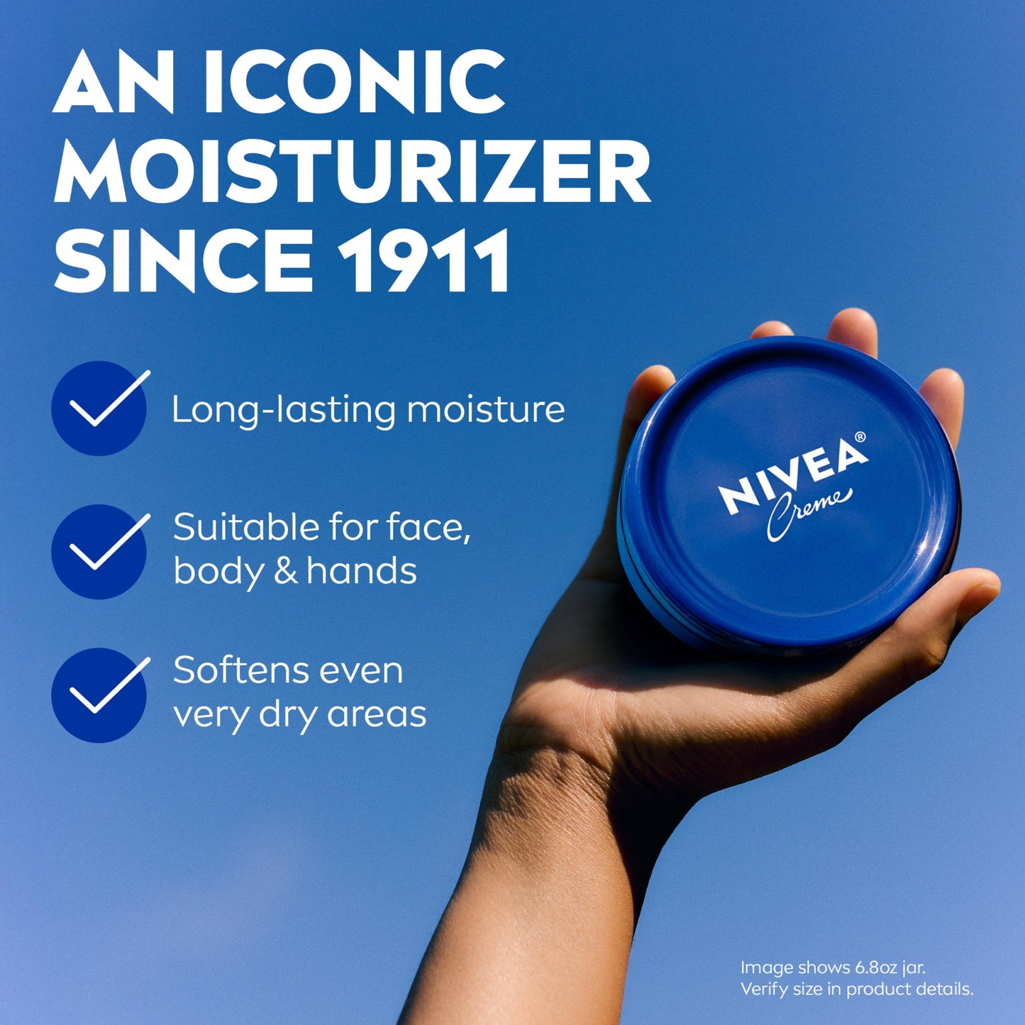 NIVEA Creme Face, Hand and Body Moisturizer Cream, Rich Body Cream for Dry Skin with Provitamin B5, Fast-Absorbing and Non-Comedogenic, For Daily Use Beauty & Personal Care NIVEA