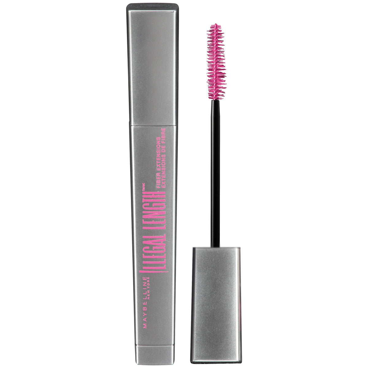 Maybelline New York Illegal Length Fiber Extensions Washable Mascara, Blackest Black, 0.22 Ounce