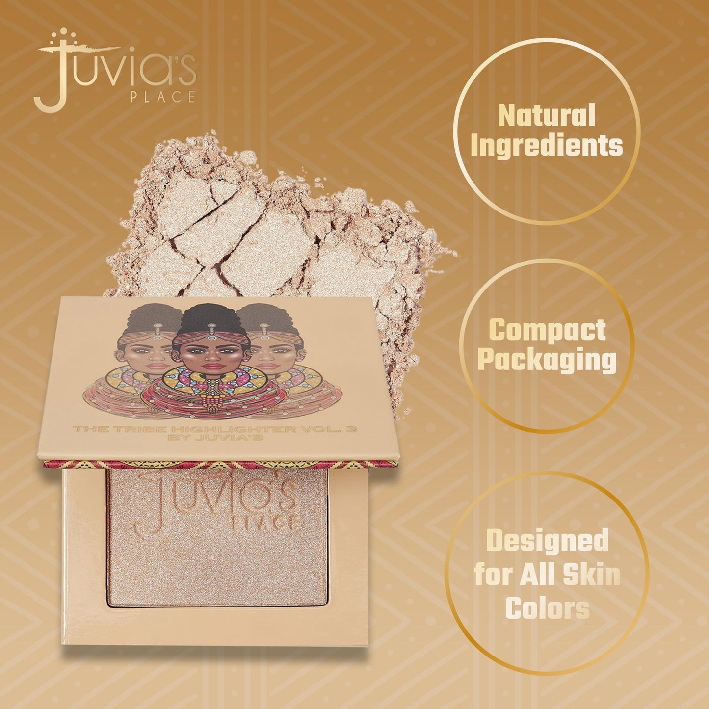 Juvia's Place - Tribe Highlighter Vol. 3 - Glow Highlighter Face Makeup Powder - Shimmering Glow Finish perfect for cheekbones, Radiant Mineral Beauty & Personal Care Juvia's Place