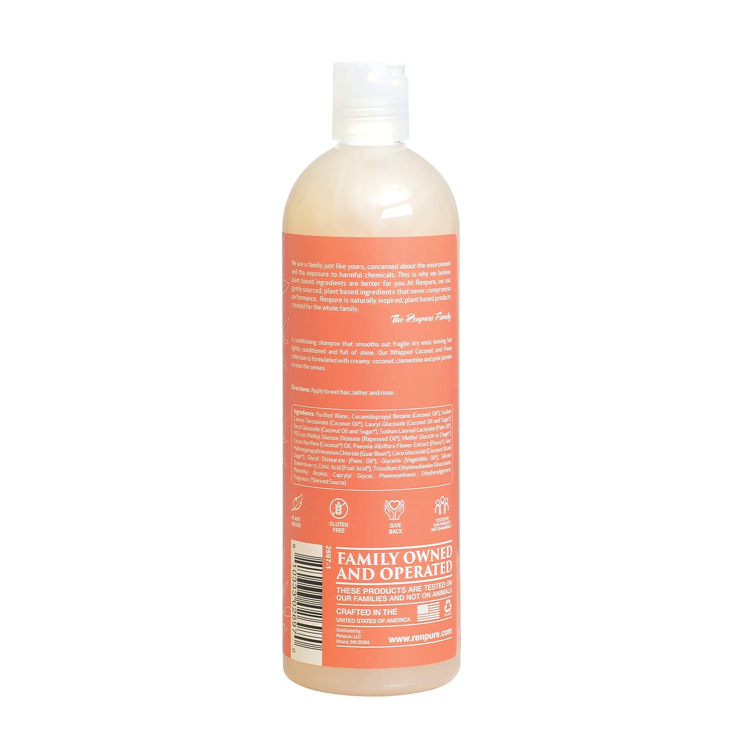 RENPURE Plant-Based Beauty Whipped Coconut & Peony Curl + Shine Shampoo, 16 Fluid Ounce Beauty & Personal Care RENPURE