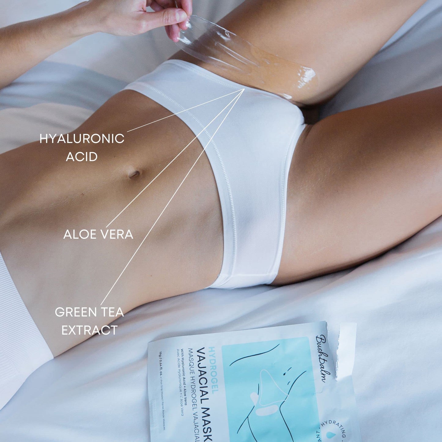 Bushbalm Hydrogel Vajacial Mask - Hydrating Mask with Hyaluronic Acid and Aloe Vera to Cool and Soothe Skin Post-Hair Removal, 1 Full Masks Set Beauty & Personal Care Bushbalm