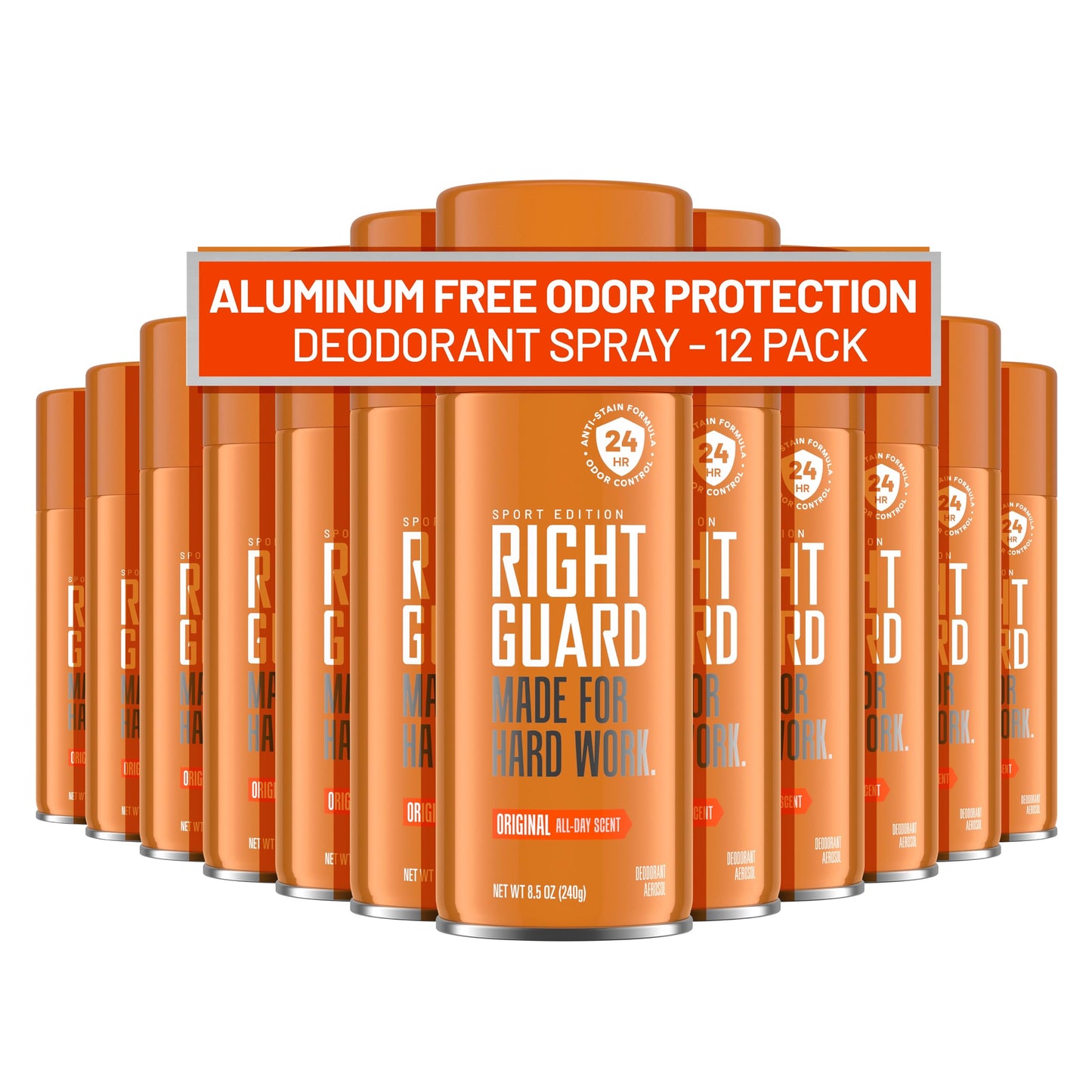 Right Guard Sport Original Scent Deodorant Spray - Aluminum Free Spray Deodorant for Men, 24-Hour Odor Protection, Anti-Stain, & Long-Lasting, 8.5 oz Beauty and Personal Care Right Guard