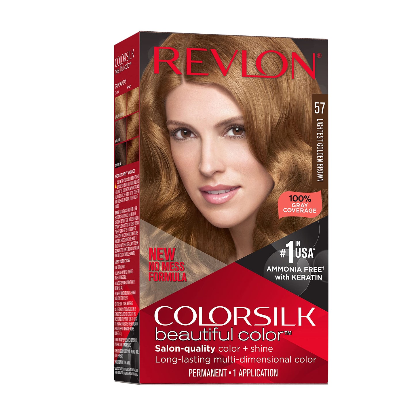 Revlon Colorsilk Beautiful Color Permanent Hair Color, Long-Lasting High-Definition Color, Shine & Silky Softness with 100% Gray Coverage, Ammonia Beauty & Personal Care REVLON