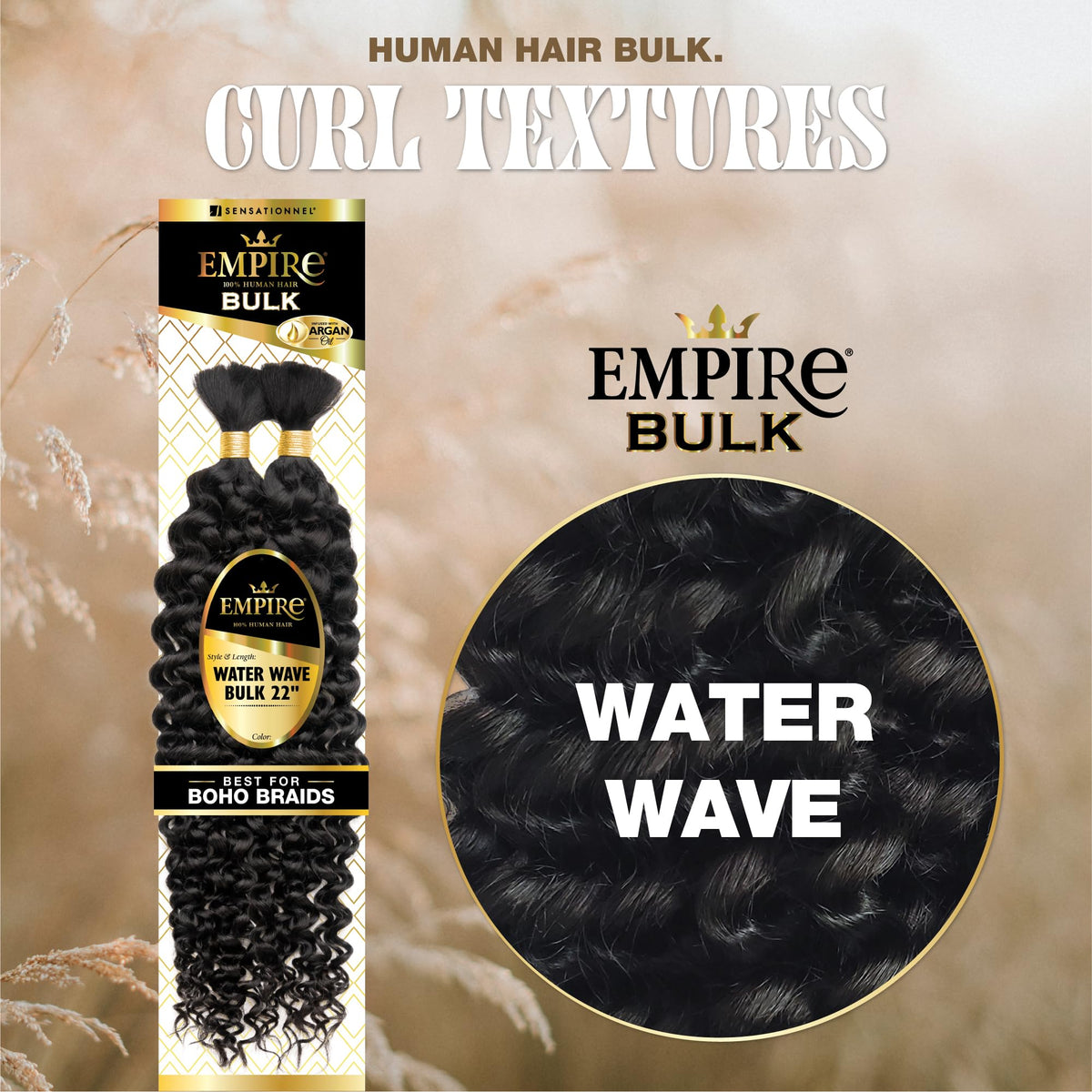 Sensationnel Empire Bulk Braiding-Water Wave,22 inch, 30 LIGHTAUBURN
