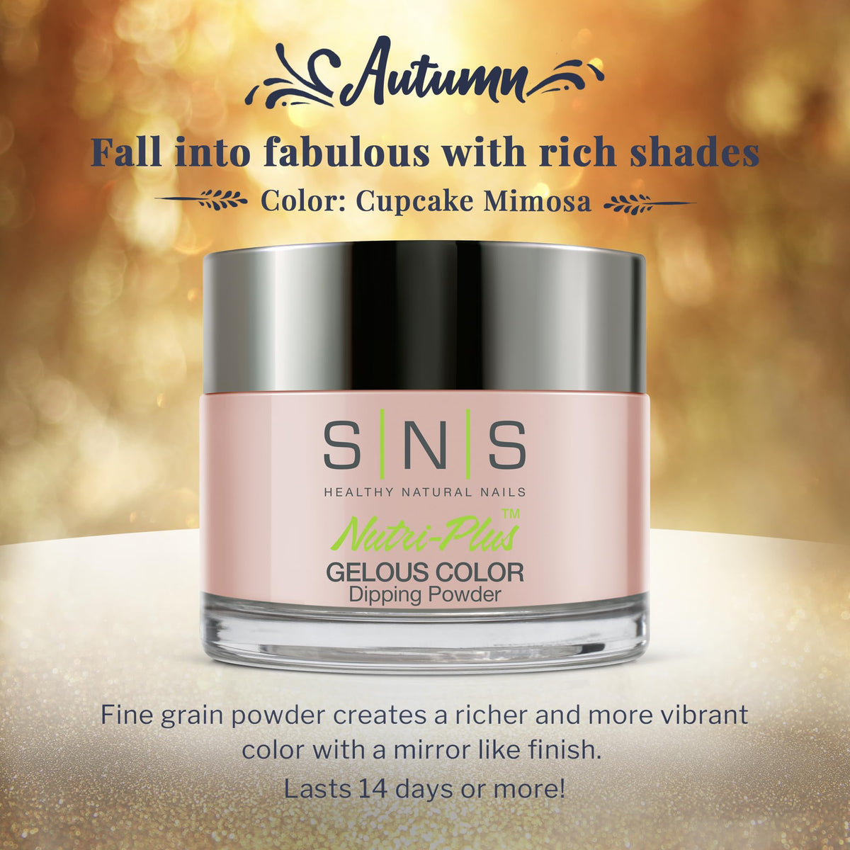SNS Nail Dip Powder, Gelous Color Dipping Powder, Cupcake Mimosa (Pink)