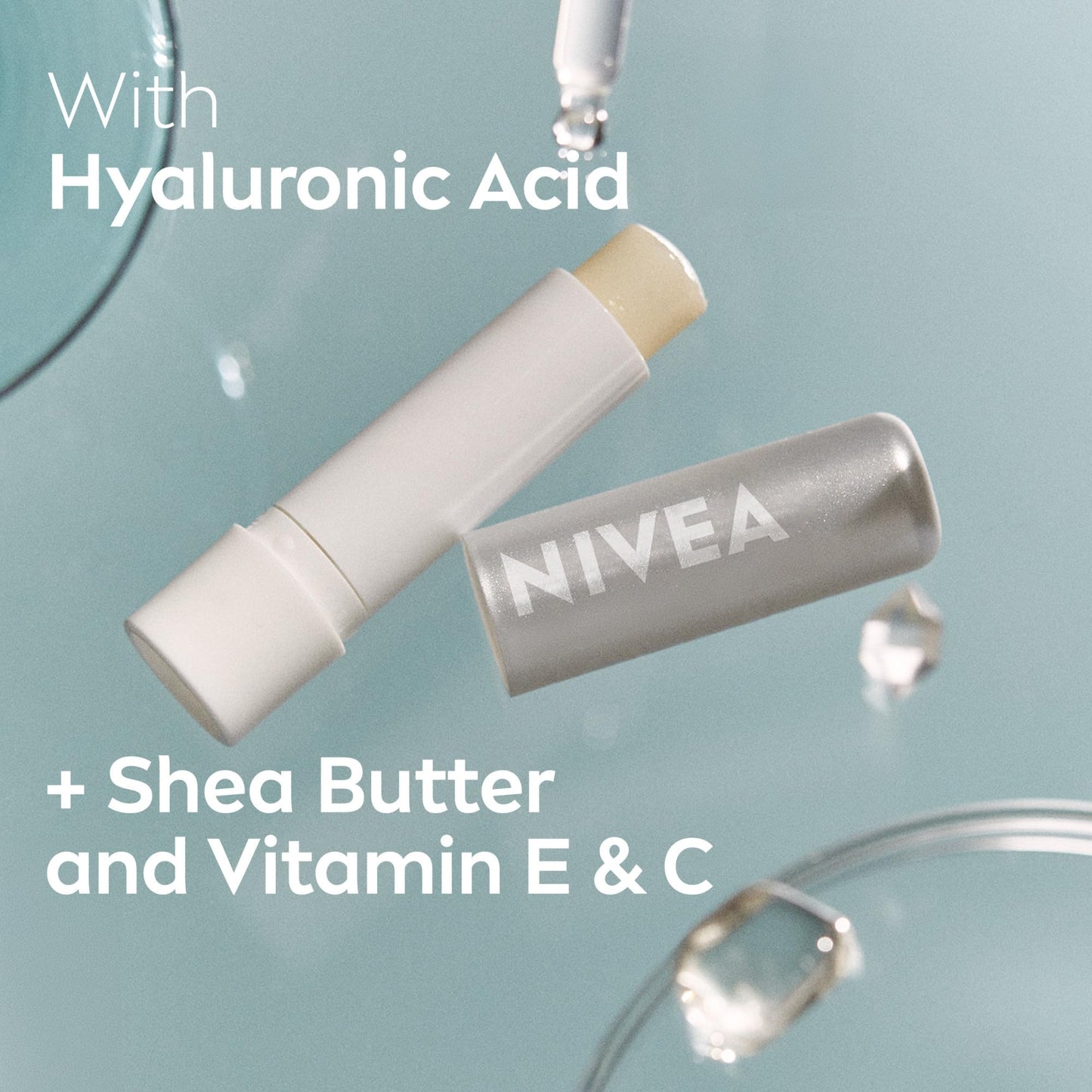 NIVEA Dewy Lip Balm with Hyaluronic Acid, Lightweight and Ultra-Hydrating for All Day Moisture, Leaves Visibly Less Noticeable Lip Lines and No Waxy Beauty and Personal Care NIVEA