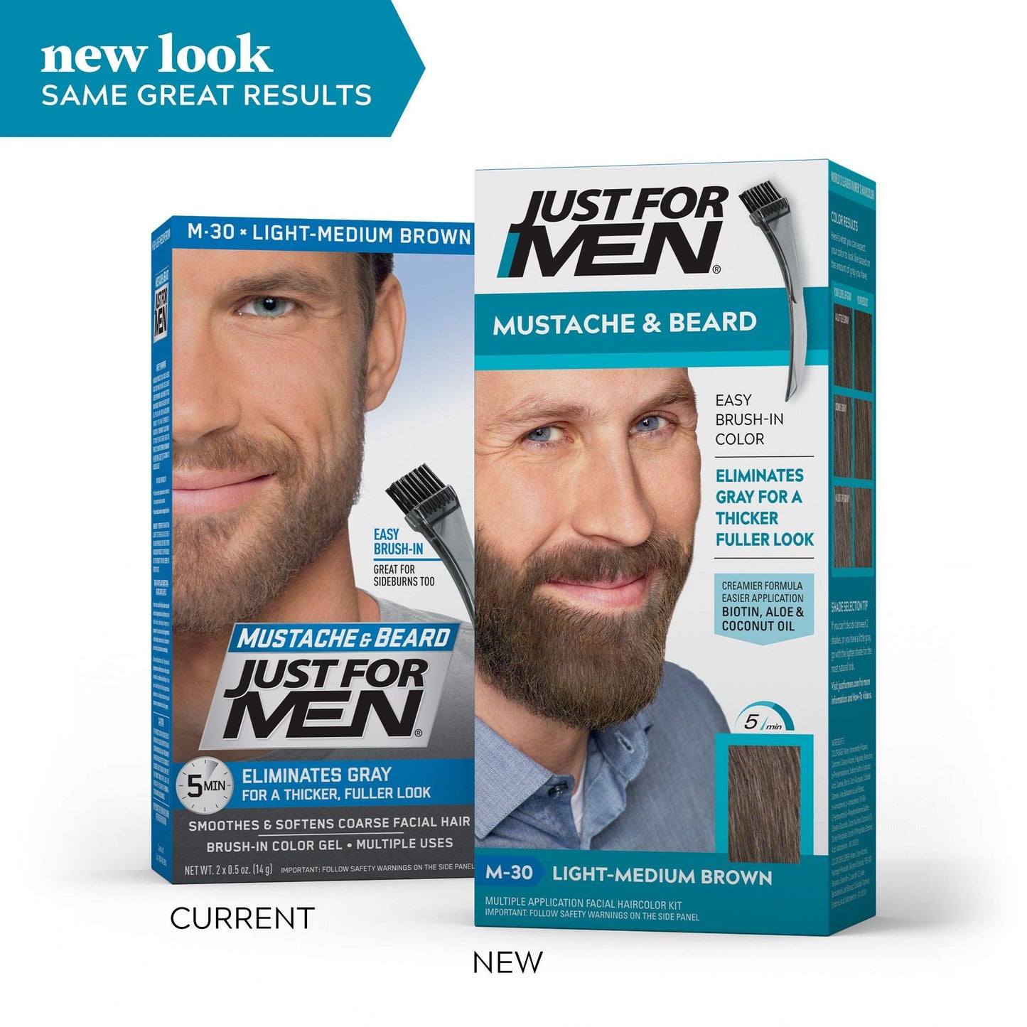 JUST FOR MEN Color Gel Mustache & Beard M-30 Light-Medium Brown 1 Each (Pack of 4) Beauty & Personal Care Just for Men