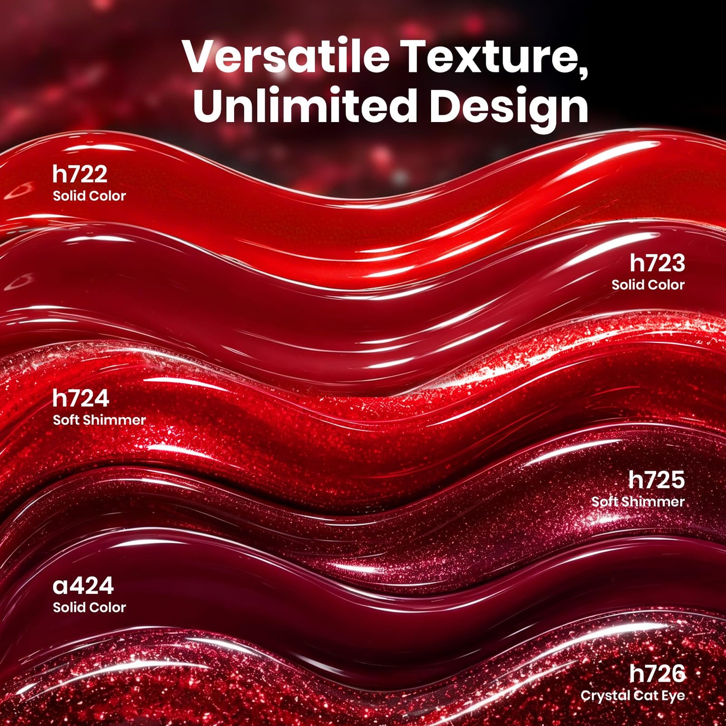 Beetles Red Gel Nail Polish Set - 6 Colors Burgundy Wine Red Shimmer Gel Polish Kit with Magnet, Party Evening Gala Rouge Velvet Sparkle Soak Off UV Beauty and Personal Care beetles Gel Polish