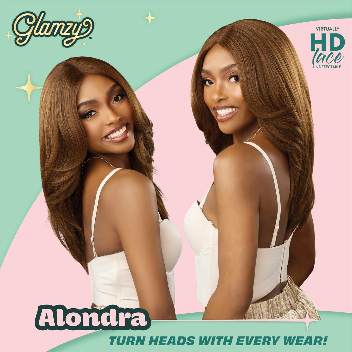 Sensationnel Glamzy Lace Part Wig-Alondra, MP/CARAMEL