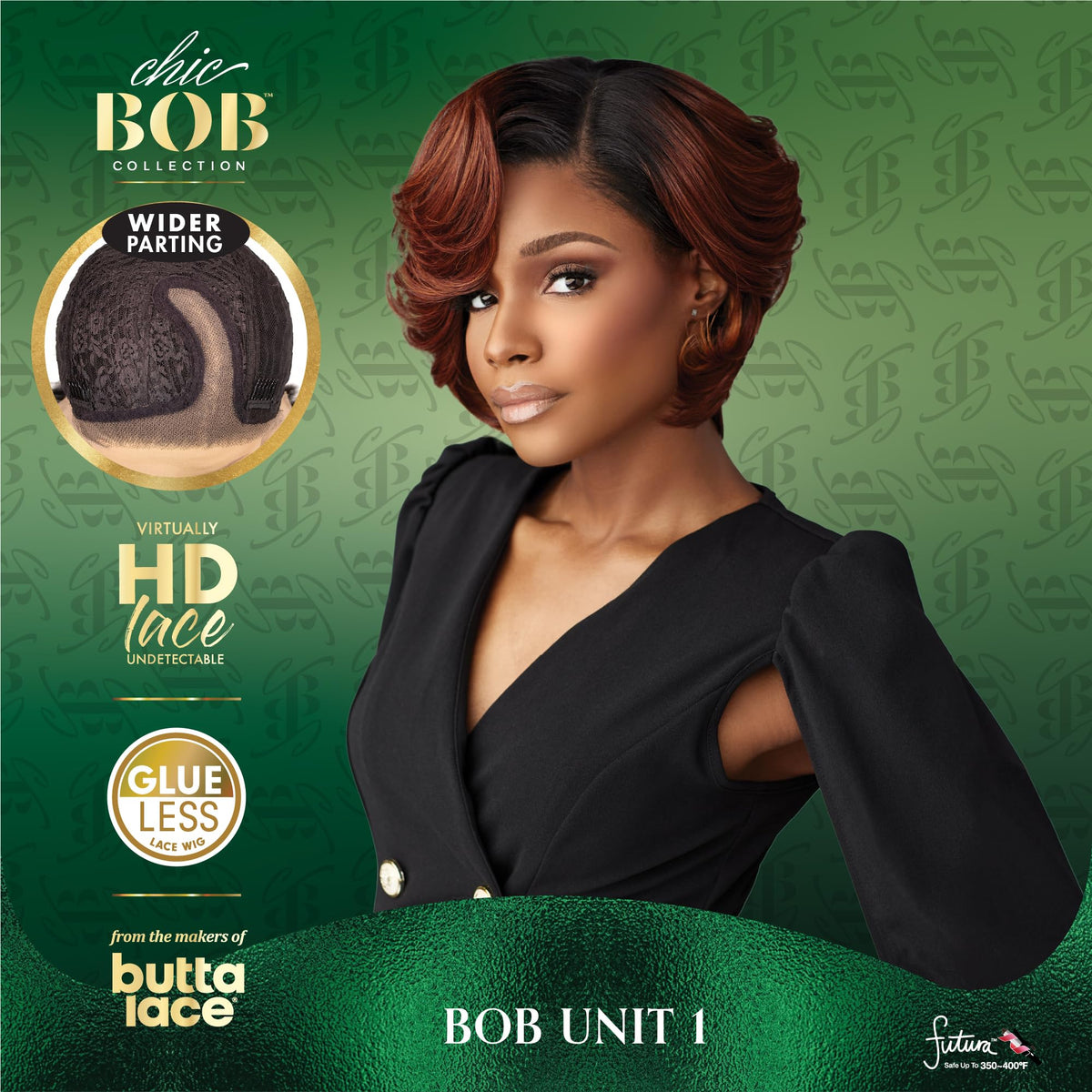 Sensationnel Chicbob Lace Frontwig-Bob Unit 1, 2 DARKBROWN