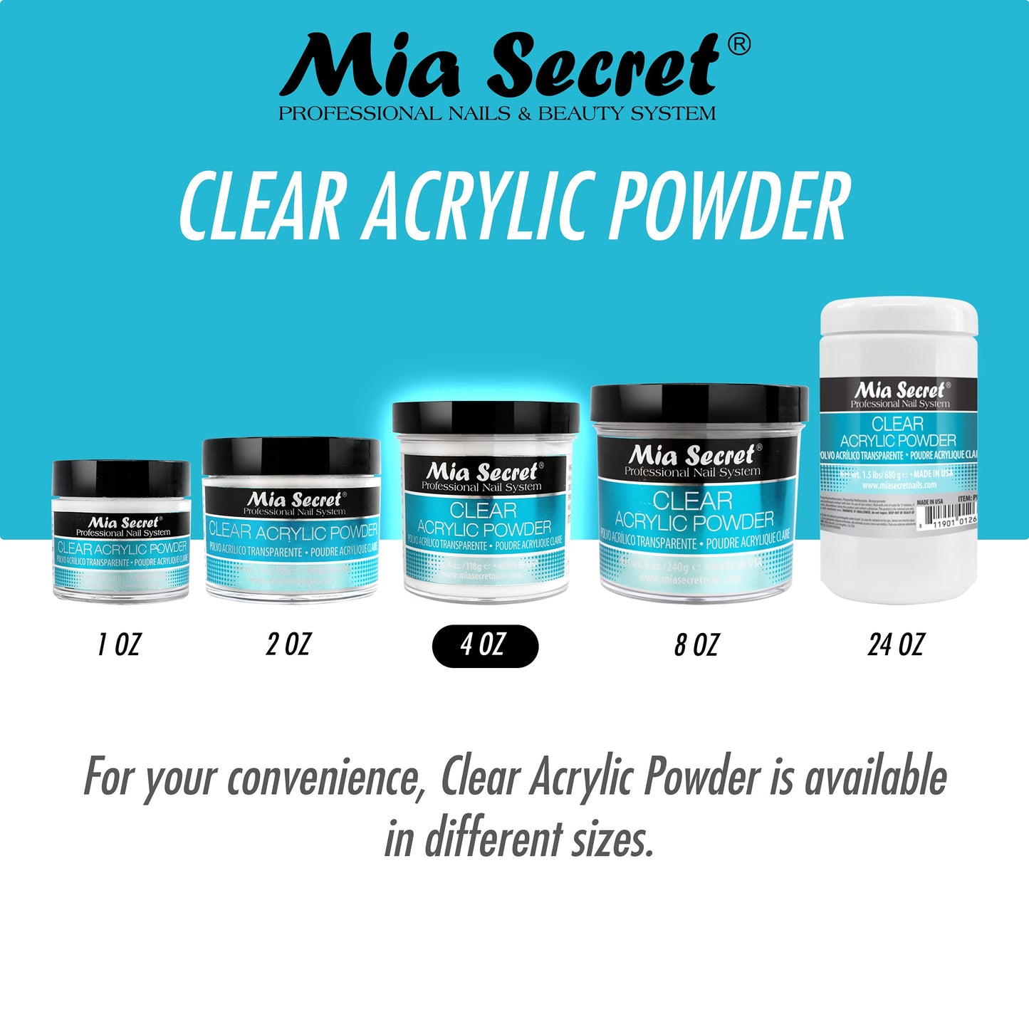Mia Secret Clear Acrylic Powder 4oz Beauty & Personal Care Mia Secret