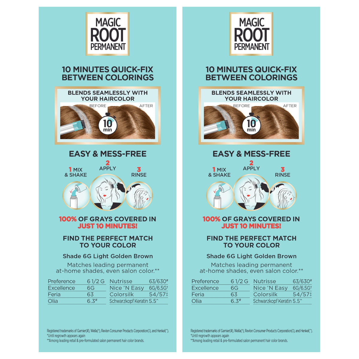 L'Oreal Paris Magic Root Permanent Hair Color Kit, 100% Gray Hair Coverage In Just 10 Minutes, Precision Brush Applicator for Seamless Application, 6G