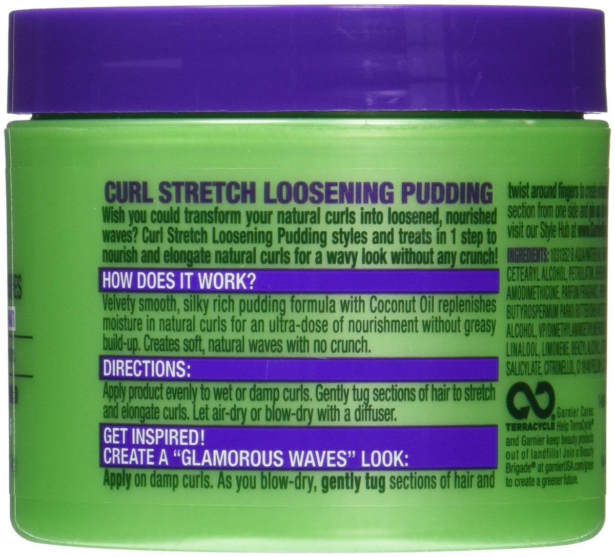 Garnier Fructis Style Curl Stretch Loosening Pudding, 4 Ounce Jar, For Naturally Curly Hair