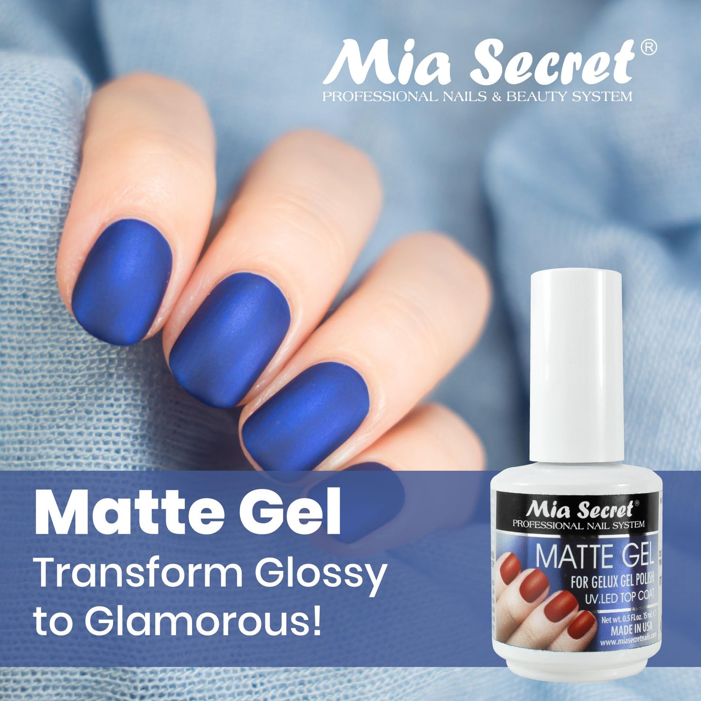 Mia Secret - Matte Gel For GELUX Gel Polish made in USA Beauty & Personal Care Mia Secret