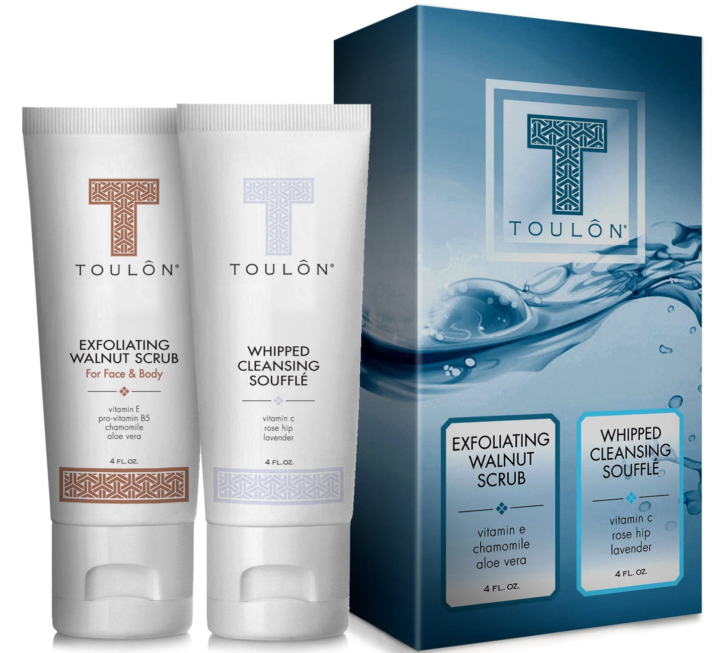 Exfoliating Scrub Set - Body Scrub Set - Skin Care Gift Set for Women & Men - Natural Spa Bath and Shower Kit with Exfoliating Walnut Body & Face Beauty & Personal Care TOULON
