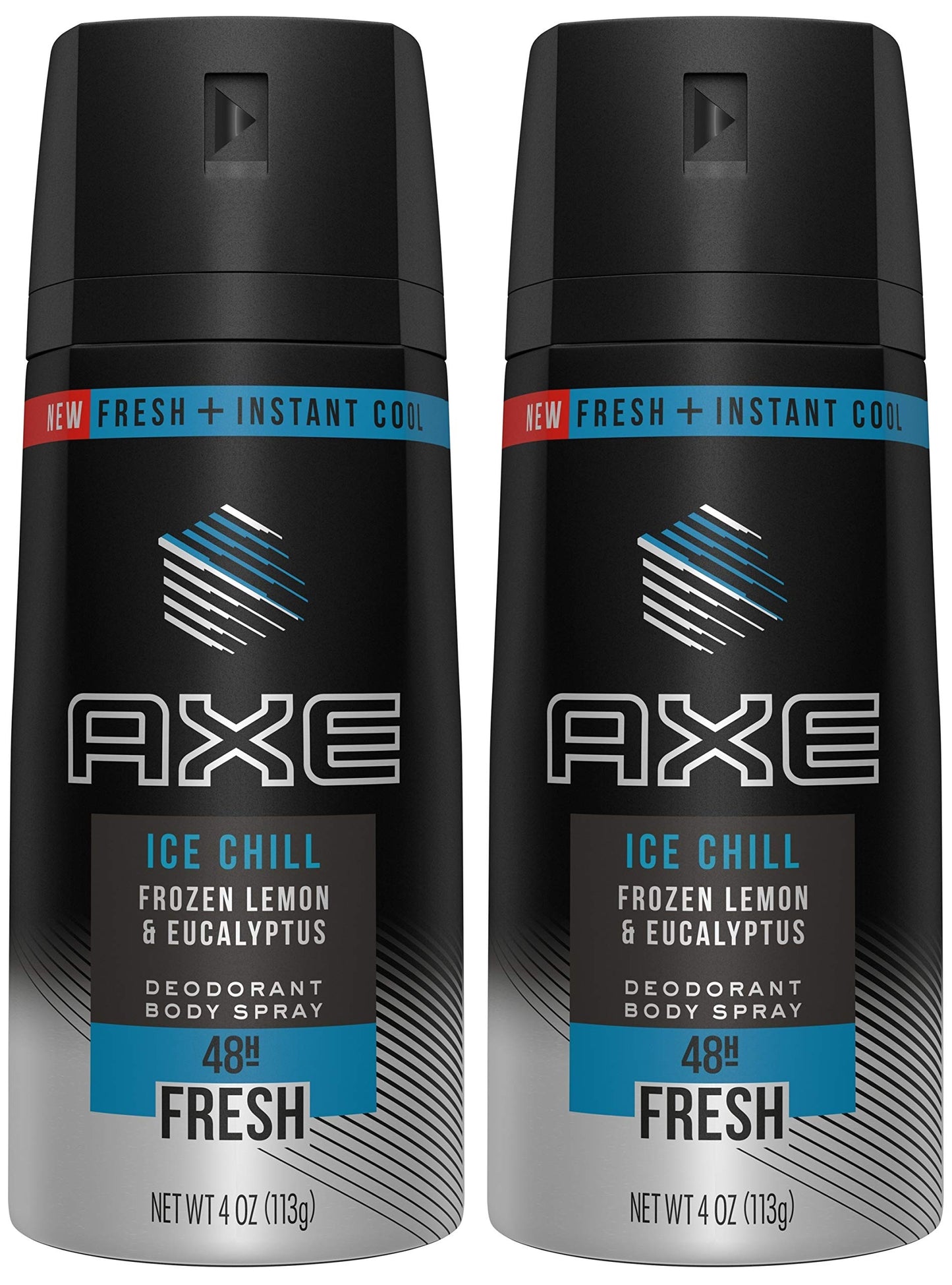 Axe Deodorant Body Spray - Ice Chill - Frozen Lemon & Eucalyptus - Net Wt. 4 OZ (113 g) Per Can - Pack of 2 Cans Beauty and Personal Care Axe