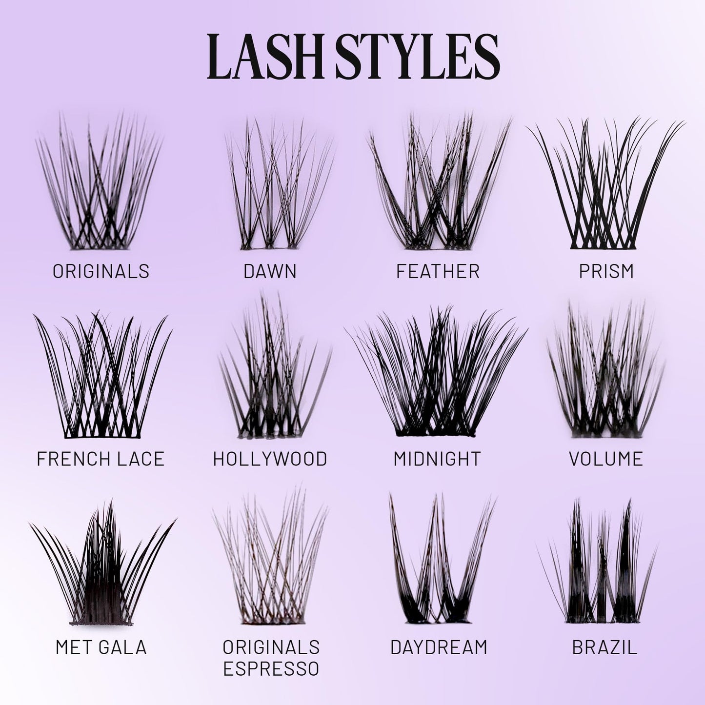 Lilac St - Volume Dramatic Faux Eyelash Clusters (14mm) - Dense & Distinctive Look - DIY Lash Extension Wisps - Lightweight & Lifelike - Lasts 10 Days Beauty & Personal Care Lilac St.