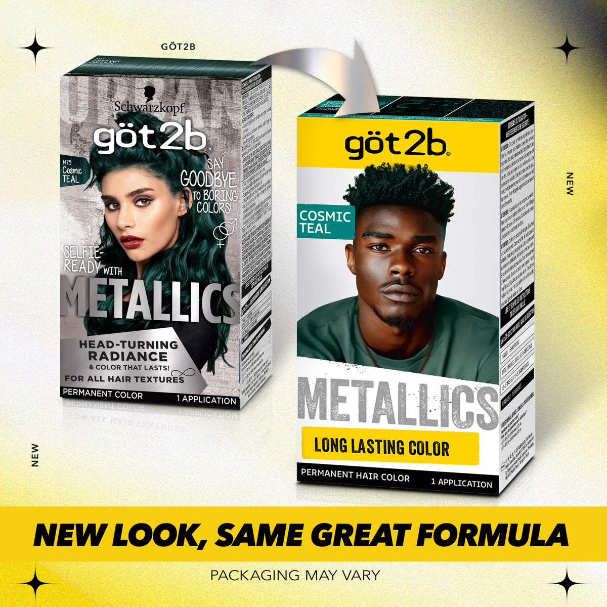 got2b Metallics Permanent Hair Dye,Cosmic Teal M75, Hair Color for Women & Men, Formulated with Metallic-Shine Booster for Cool, Shimmering Tones Beauty & Personal Care Got2B