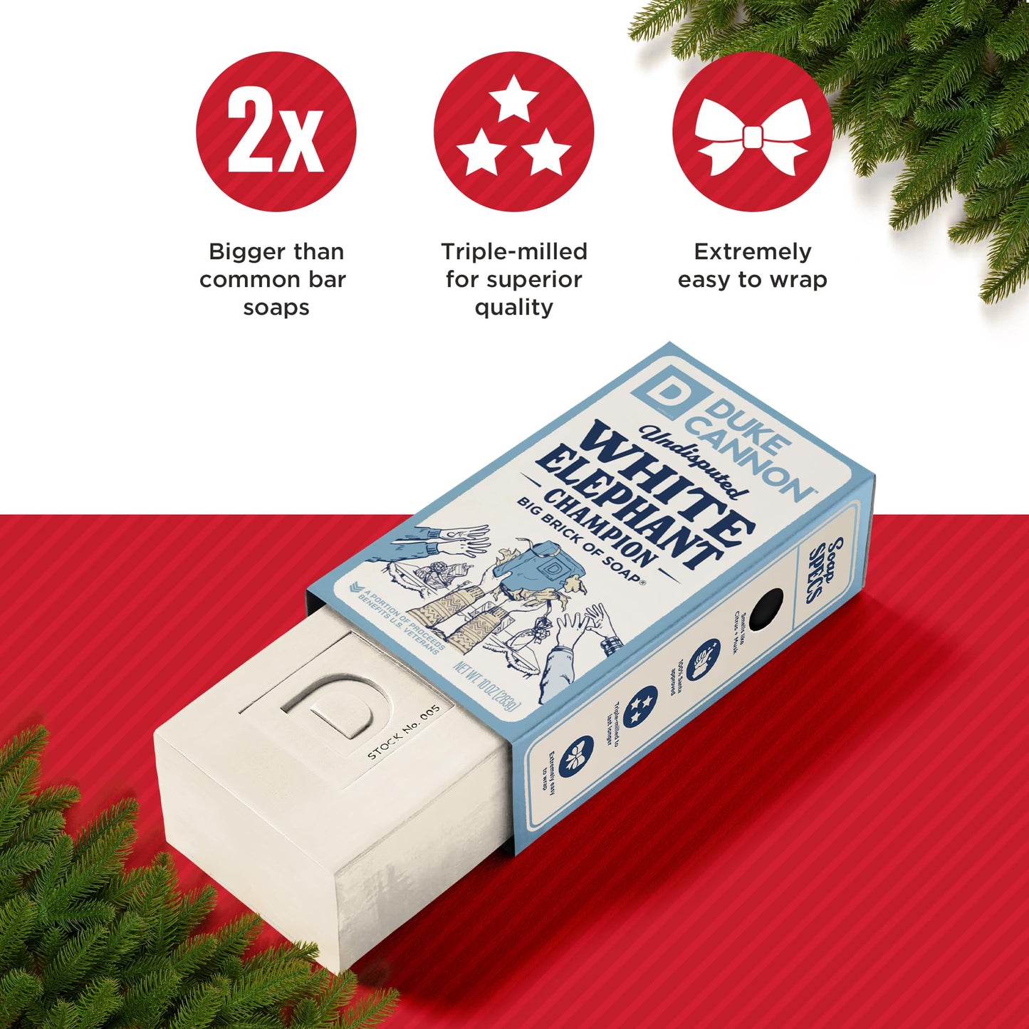 Duke Cannon Supply Co. White Elephant Bar Soap - 10oz Large Soap Brick with Citrus Musk Scent - Holiday Gag Gift, Funny White Elephant Gift Idea Beauty & Personal Care Duke Cannon Supply Co.