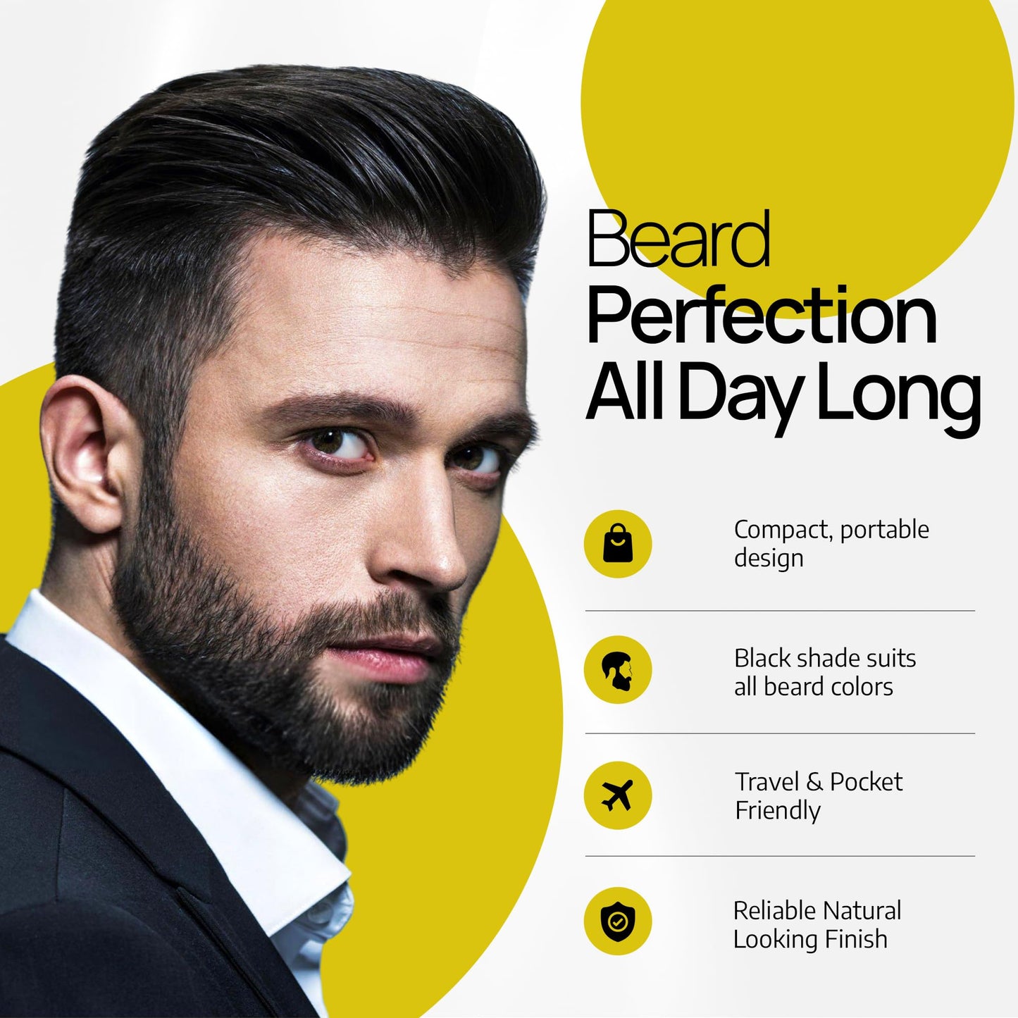 SELZALOT (Black) Beard Pen Filler for Men - 4-Tip Pencil with Brush Beauty and Personal Care SELZALOT
