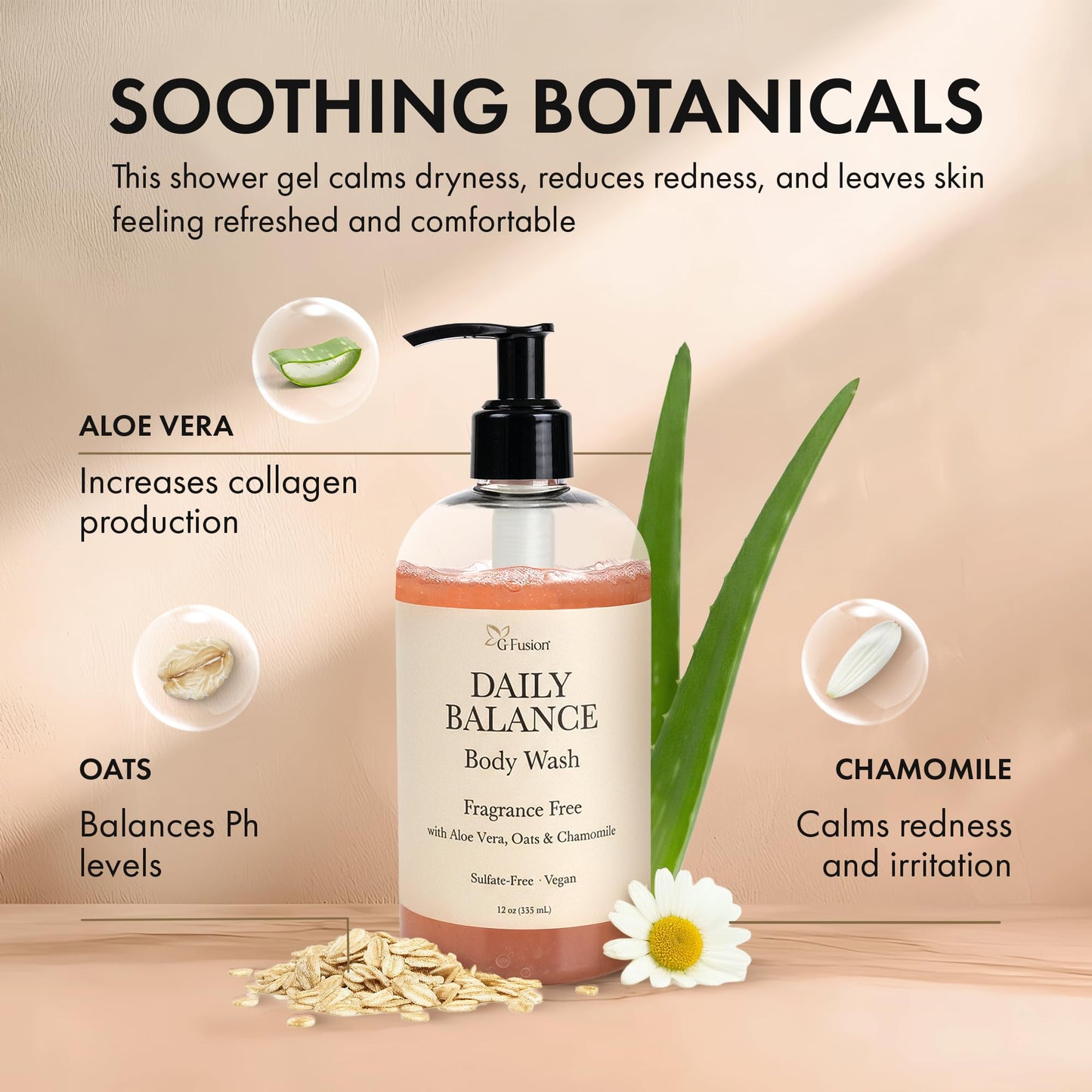 ALL Natural Body Wash, Moisturizing Shower Gel - Natural Fragnance Free Body Wash - Shower Gel For Dry & Sensitive Skin - Kids Soap - Organic, Vegan Beauty & Personal Care G-Fusion