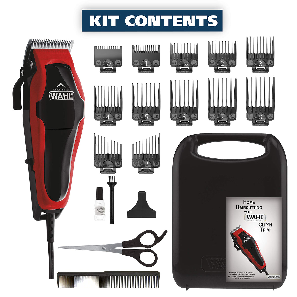 Wahl USA Clip 'N Trim 2 in 1 Corded Hair Clipper with Pop Up Trimmer Kit