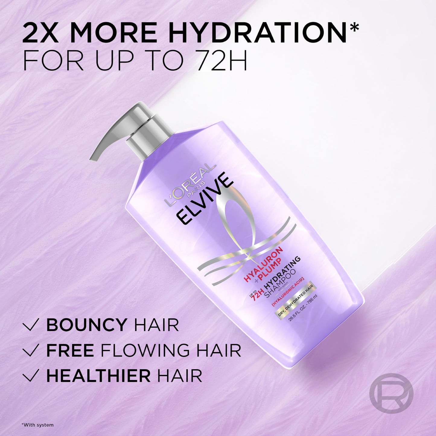 L'Oreal Paris Elvive Hyaluron Plump Shampoo and Conditioner Set for Dehydrated, Dry Hair with Hyaluronic Acid Care Complex, 1 Kit (2 Products) Beauty & Personal Care L'Oreal Paris